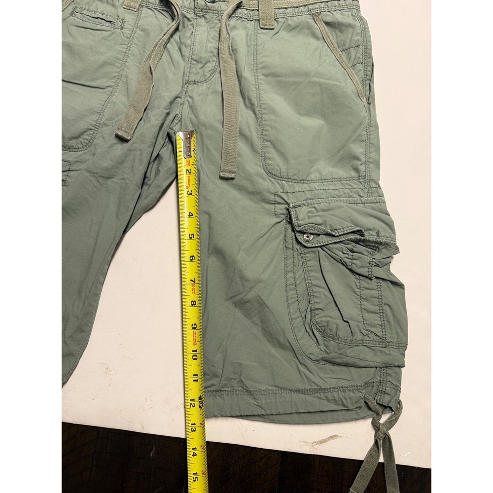 Polo Jeans Co Ralph Lauren Women Green Cargo Shorts Size 6 Drawstring Utility - Picture 4 of 7